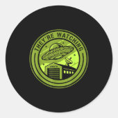 Area 51 They're Watching Alien Believer Batch Ufo  Ronde Sticker (Voorkant)