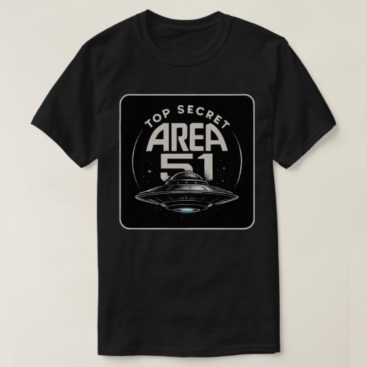 Area 51 - Top Secret Alien UFO - Mannen/Vrouwen T- (Design voorkant)