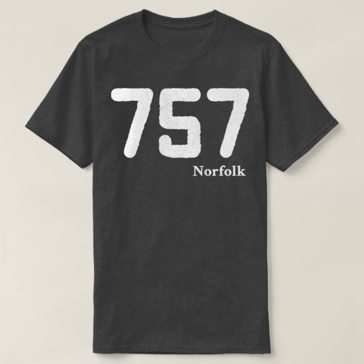 Area Code 757 Norfolk Virginia T-shirt (Design voorkant)