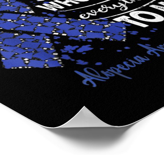 Areata Awareness Ik Draag blauw voor iemand lint Poster (Hoek)