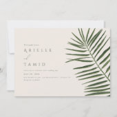 Areca Modern Waterverf Palm Landscape Wedding Kaart (Voorkant)