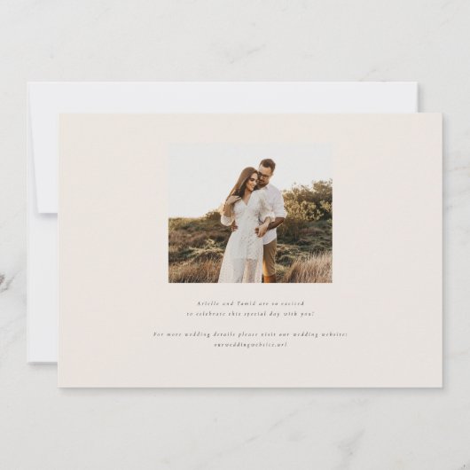 Areca Modern Waterverf Palm Landscape Wedding Kaart (Achterkant)