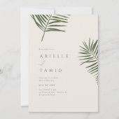 Areca Modern Waterverf Palm Wedding Kaart (Voorkant)