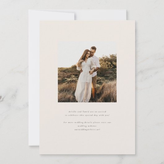 Areca Modern Waterverf Palm Wedding Kaart (Achterkant)