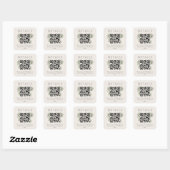 Areca Modern Waterverf Palm Wedding QR-code Vierkante Sticker (Vel)