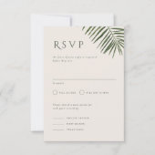 Areca Modern Waterverf Palm Wedding RSVP Kaart (Voorkant)