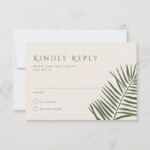 Areca Modern Waterverf Palm Wedding RSVP Kaart (Voorkant)