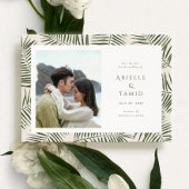 Areca Modern Waterverf Palm Wedding Save the Date