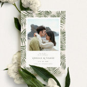 Areca Modern Waterverf Palm Wedding Save The Date