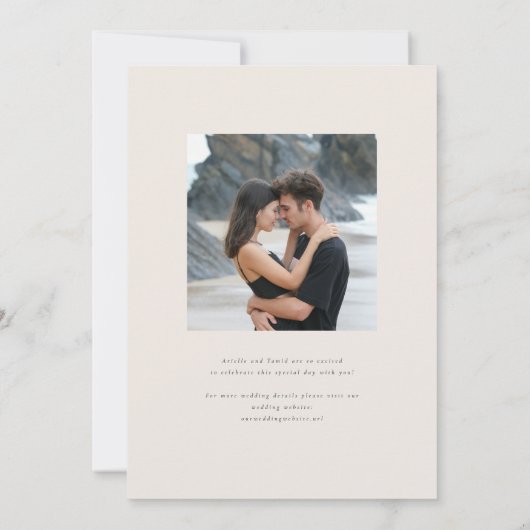 Areca Modern Waterverf Palm Wedding Save The Date (Achterkant)