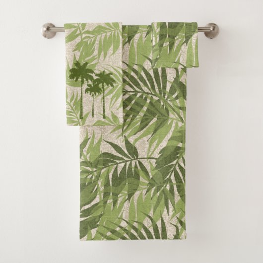 Areca Palms Hawaiian Tropische  Coördinaten Bad Handdoek (Insitu)