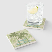 Areca Palms Hawaiian Tropische  Coördinaten Stenen Onderzetter (Zijkant)