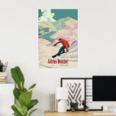 Areches Beaufort Snowboarden Reisposter Poster (Thuiskantoor)