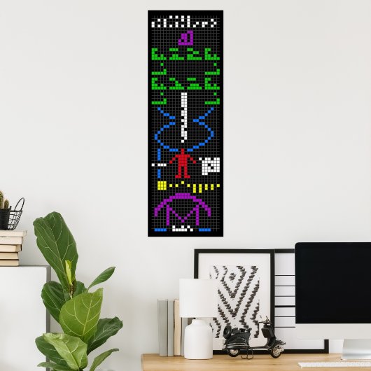 Arecibo message science extraterrestrial alien uni poster (Thuiskantoor)