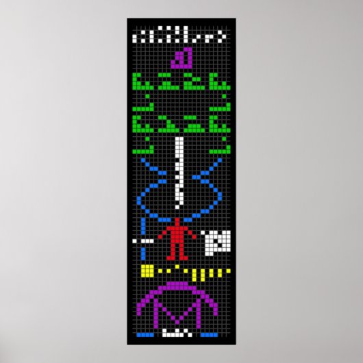 Arecibo message science extraterrestrial alien uni poster (Voorkant)