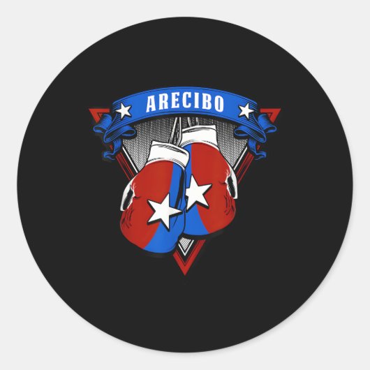 Arecibo Puerto Rico Boksen Ronde Sticker (Voorkant)