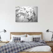 Arek Art - originele schetsprint - "She's bad!" Canvas Afdruk (Insitu (Slaapkamer))