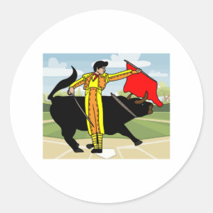 Arena Bullgevecht Torero Bull Ronde Sticker