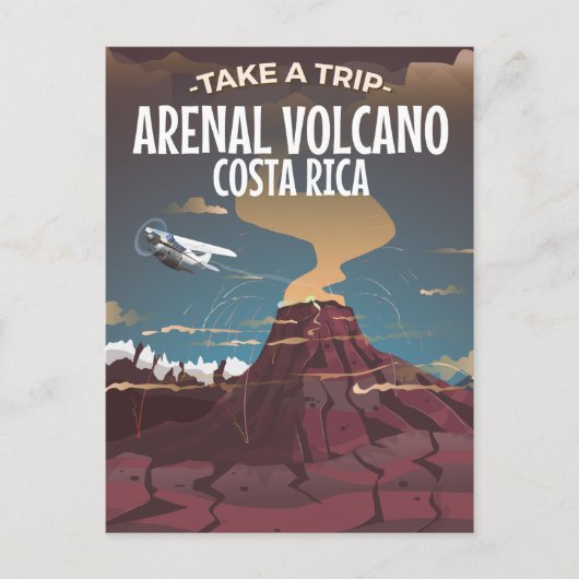 Arenal Volcano Costa Rica  cartoon Briefkaart (Voorkant)