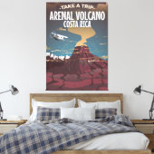 Arenal Volcano Costa Rica  poster cartoon Canvas Afdruk (Insitu (Slaapkamer))