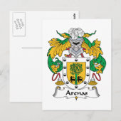 Arenas Family Crest Briefkaart (Voorkant / Achterkant)