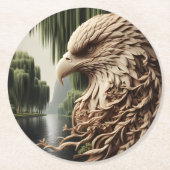 Arend die tussen hoge bomen zweeft ronde kartonnen onderzetter (Voorkant)