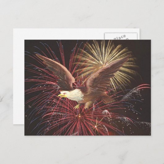 Arend en vuurwerk achtergrond, ZSSG Briefkaart (Voorkant / Achterkant)