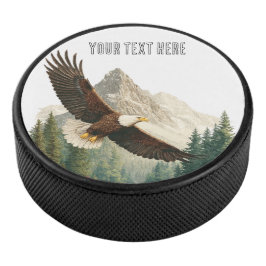 Arend in vlucht hockey puck