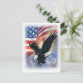 arend in vlucht met vlag briefkaart (Staand voorkant)