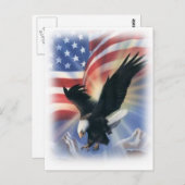 arend in vlucht met vlag briefkaart (Voorkant / Achterkant)
