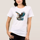 Arend in waterverf Tri-Blend shirt (Voorkant)