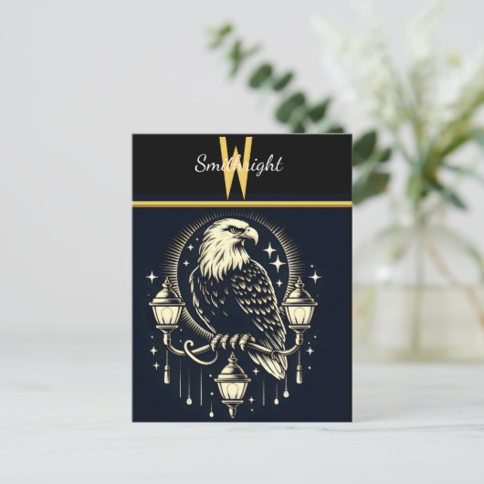 Arend op straatlantaarns briefkaart (Staand voorkant)