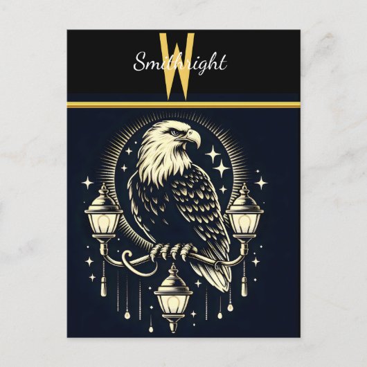 Arend op straatlantaarns briefkaart (Voorkant)