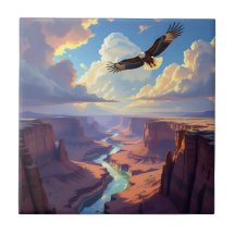 Arend vliegend over een canyon