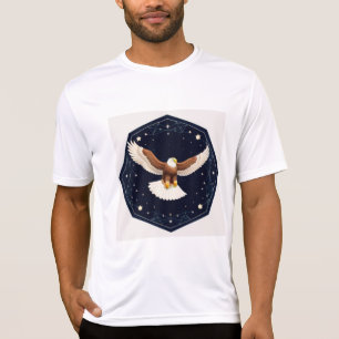 Arend vliegend tegen een sterrenhemel t-shirt