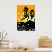 Arends Desert Zomer Silhouetten Poster (Keuken)