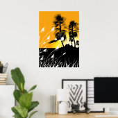 Arends Desert Zomer Silhouetten Poster (Thuiskantoor)