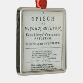 Areopagitica' toespraak van John Milton Metalen Ornament (Rechts)