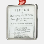 Areopagitica' toespraak van John Milton Metalen Ornament (Links)