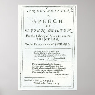Areopagitica' toespraak van John Milton Poster