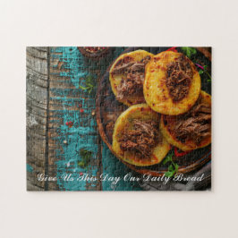 Arepa brood met gebedswoorden gepersonaliseerd legpuzzel