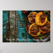 Arepa brood met gebedswoorden gepersonaliseerd poster (Voorkant)