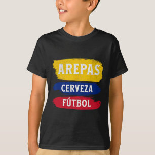 Arepas Bier Voetbal Ecuador Vlag Voetbal Bier Zijn T-shirt