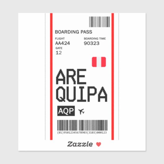 Arequired pa Peru boarding pass vliegticket Sticker (Vel)