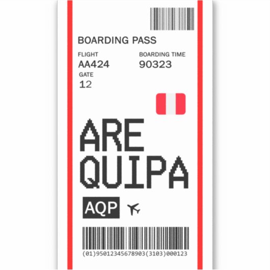 Arequired pa Peru boarding pass vliegticket Sticker (Voorkant)