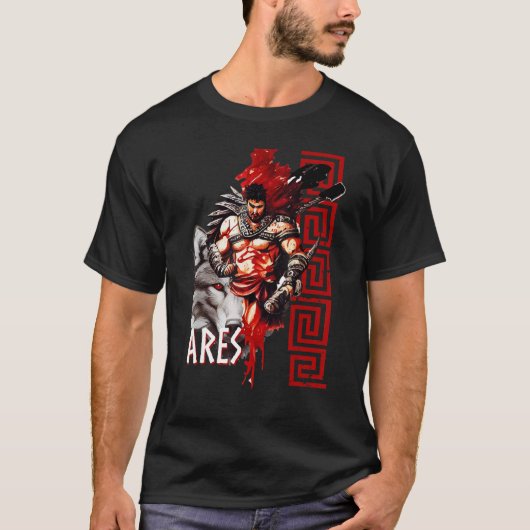 Ares Ancient Greece Wolf War God Greek Mythology T-shirt (Voorkant)