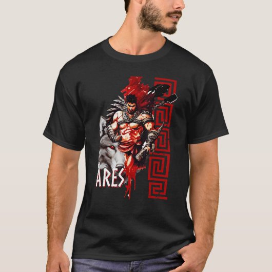 Ares Ancient Greece Wolf War God Greek Mythology T-shirt (Voorkant)