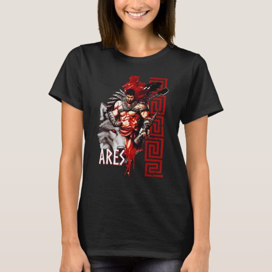 Ares Ancient Greece Wolf War God Greek Mythology T-shirt (Voorkant)
