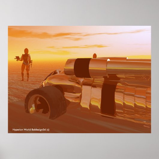 ARES CYBORG, DESERT HYPERION, SCIENCE FICTION Scif Poster (Voorkant)