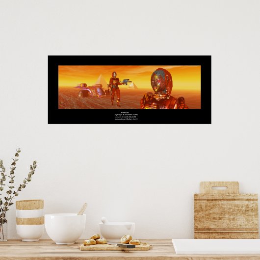 ARES CYBORG, DESERT HYPERION, SCIENCE FICTION Scif Poster (Keuken)